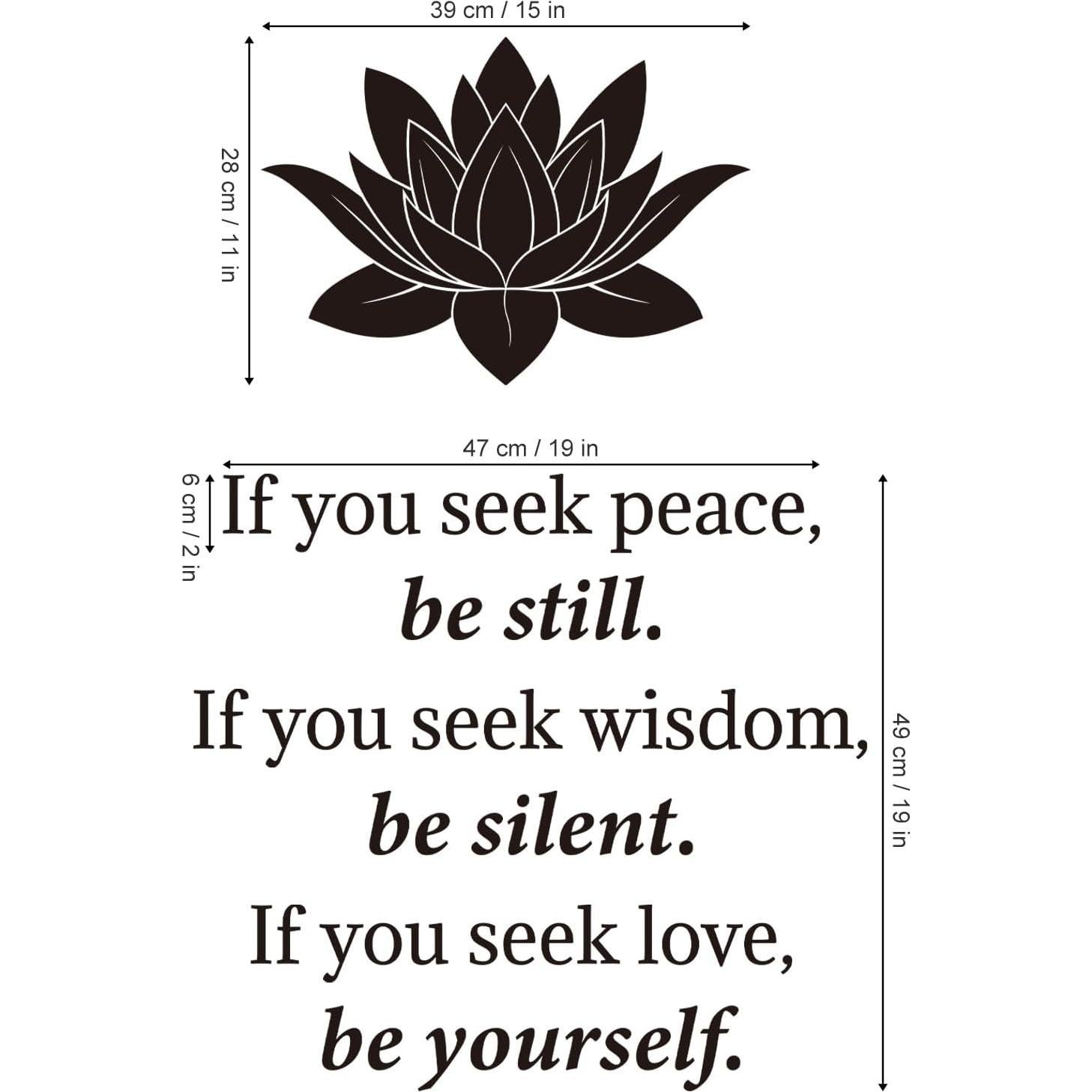 Calcomanía de Pared Decalmile Loto Buda Inspiracional 30x90cm