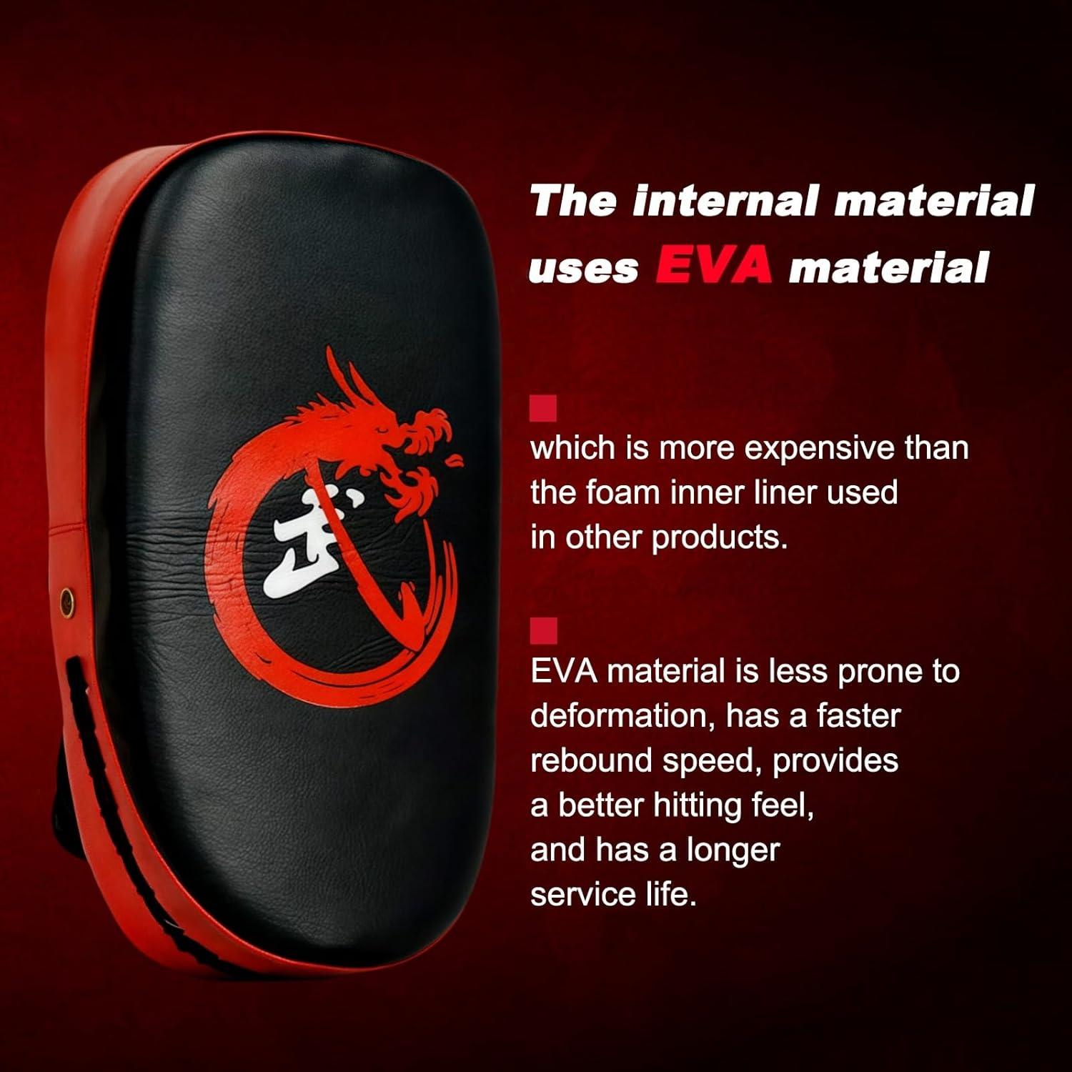 Escudo de Patadas Curvado Genérica 36x19cm Rojo para Muay Thai