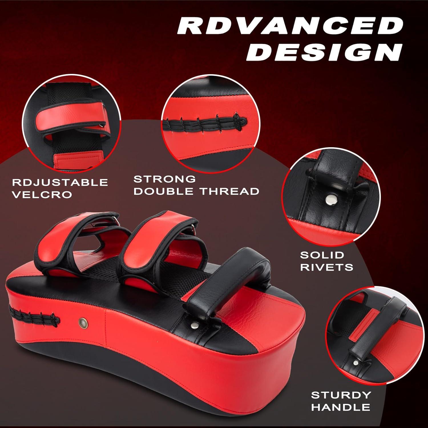 Escudo de Patadas Curvado Genérica 36x19cm Rojo para Muay Thai