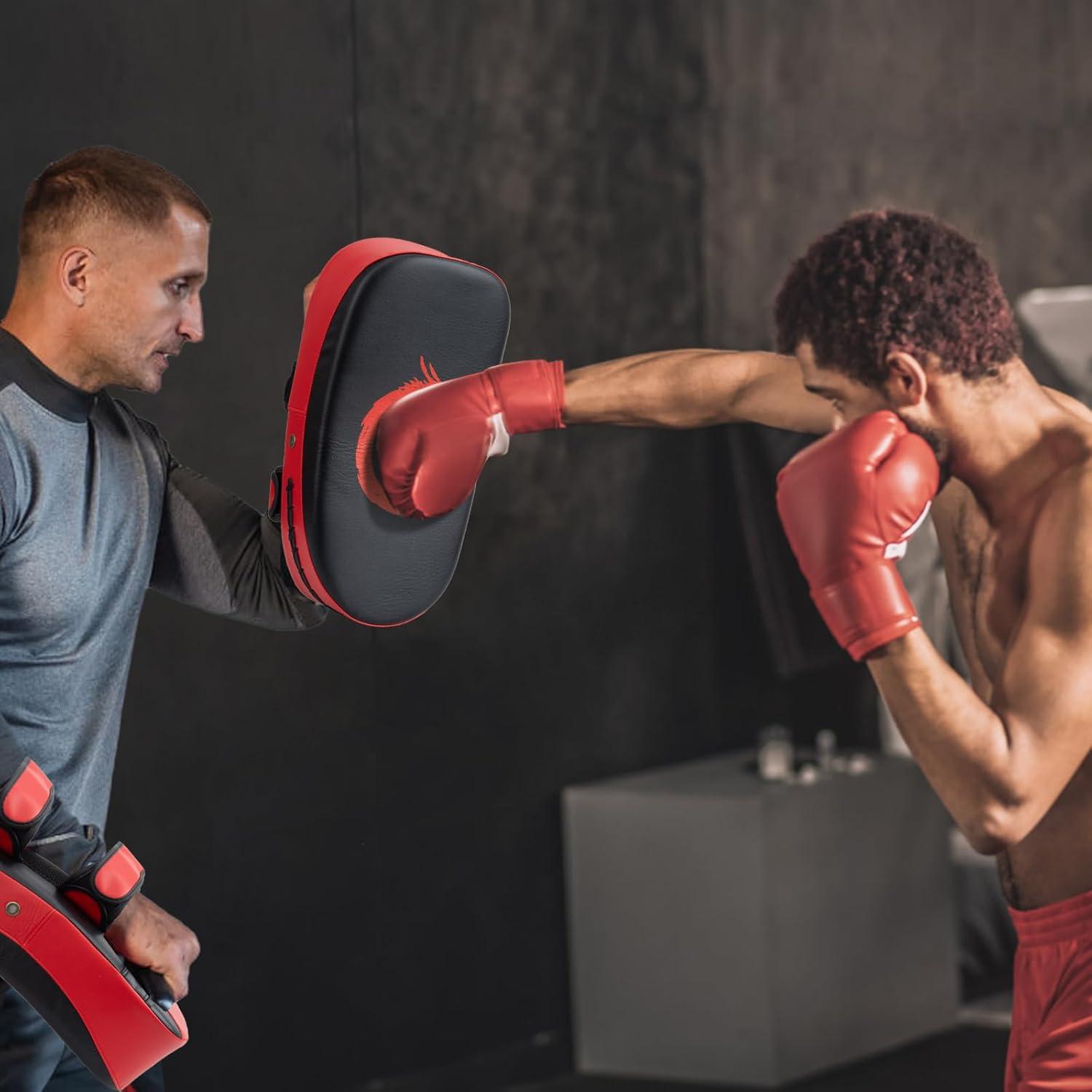 Escudo de Patadas Curvado Genérica 36x19cm Rojo para Muay Thai