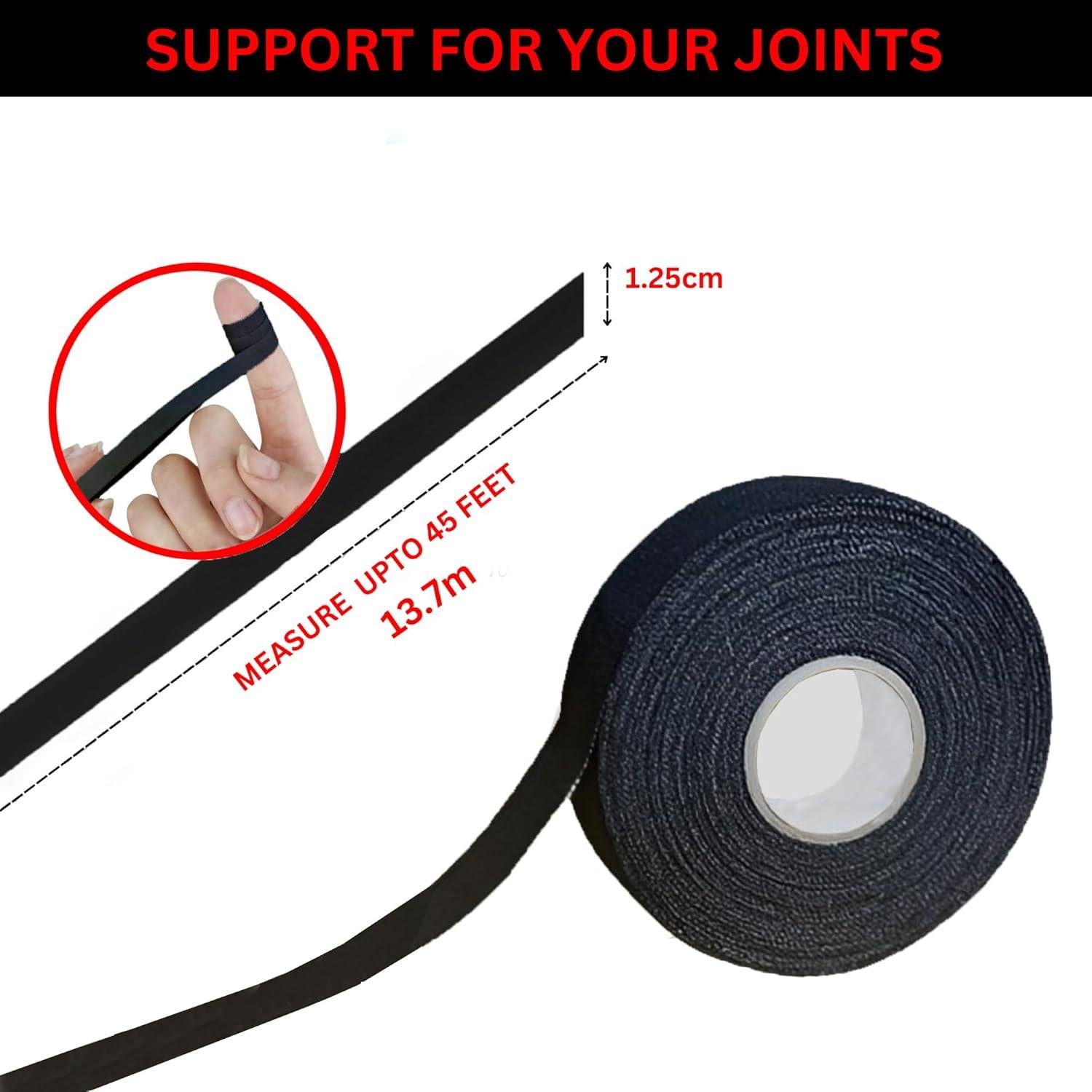 Cinta Deportiva REBEL X para Dedos BJJ 1.27 cm x 13.72 m - Negro