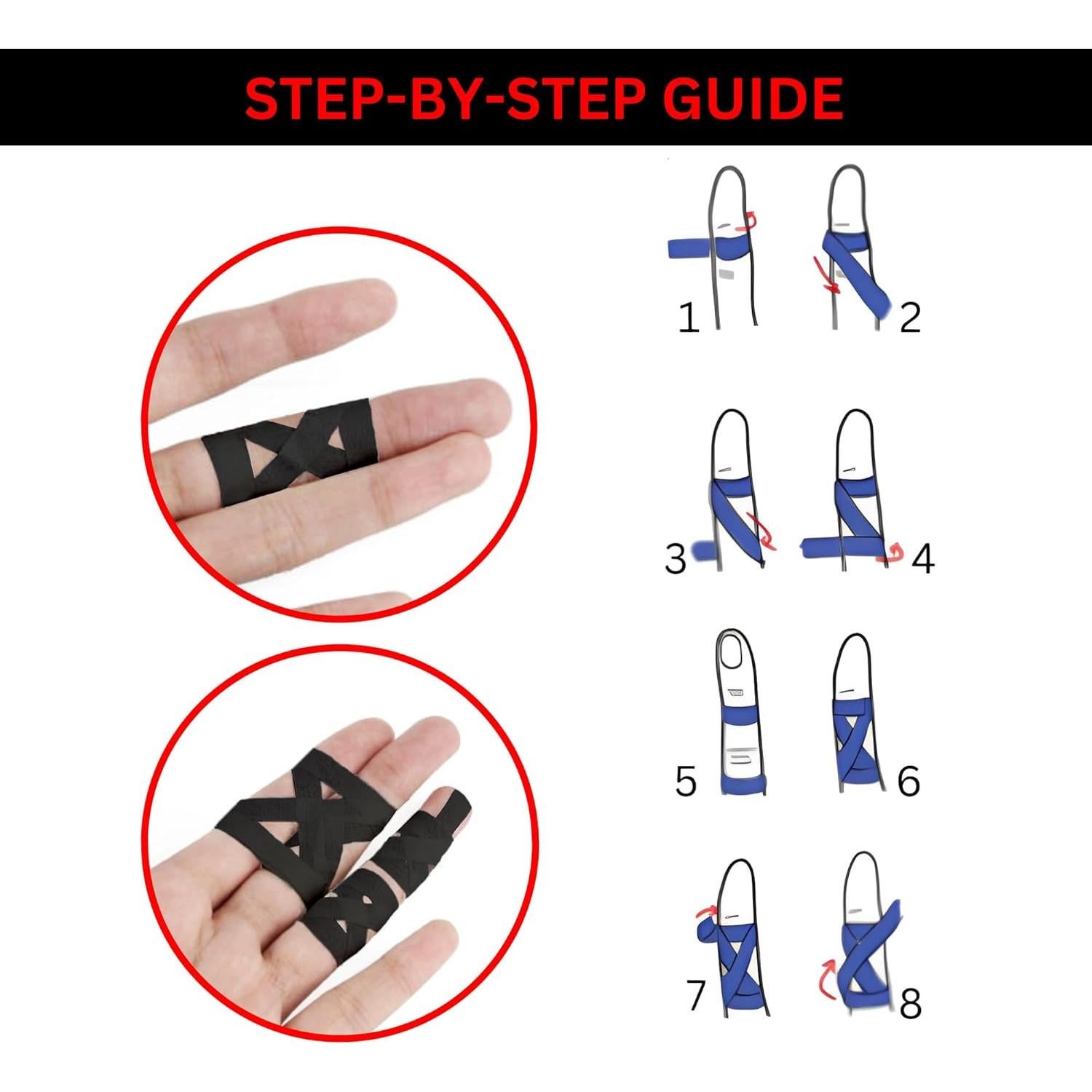 Cinta Deportiva REBEL X para Dedos BJJ 1.27 cm x 13.72 m - Negro