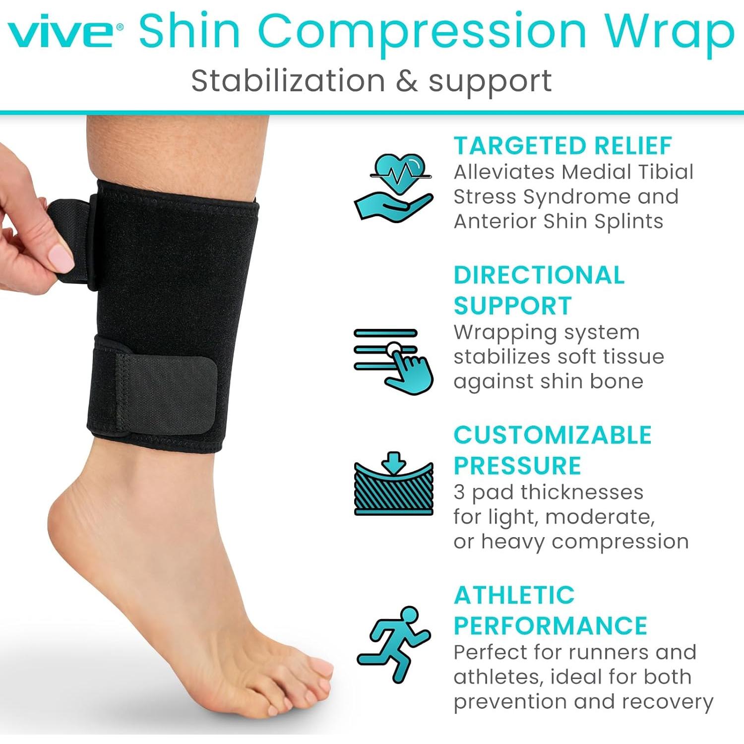 Vendaje de Compresión Vive para Espolones - Soporte Ajustable Negro