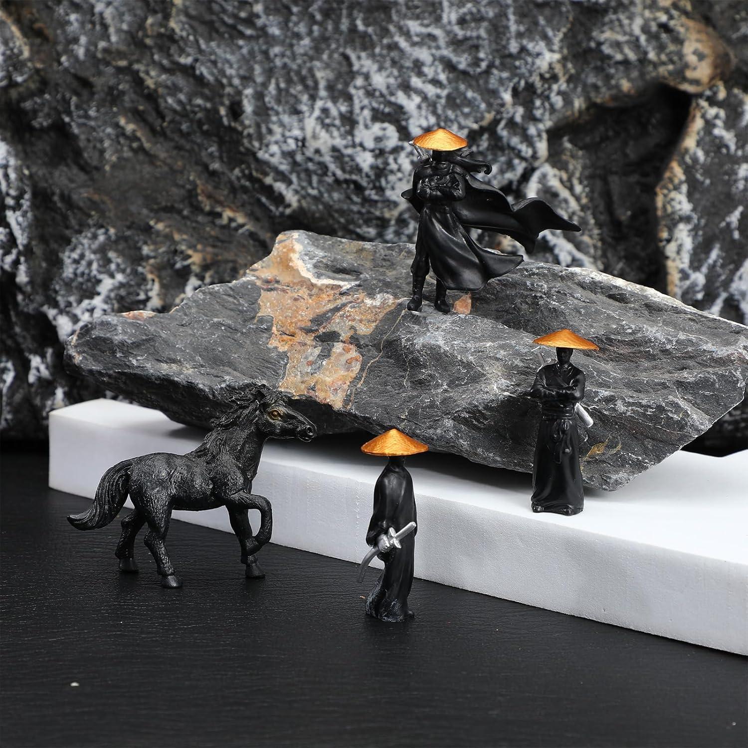 Conjunto 4 Figuras Guerreros Chinos en Resina 5cm - Decoración