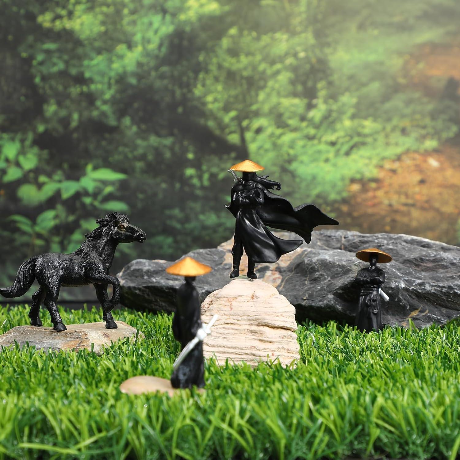 Conjunto 4 Figuras Guerreros Chinos en Resina 5cm - Decoración