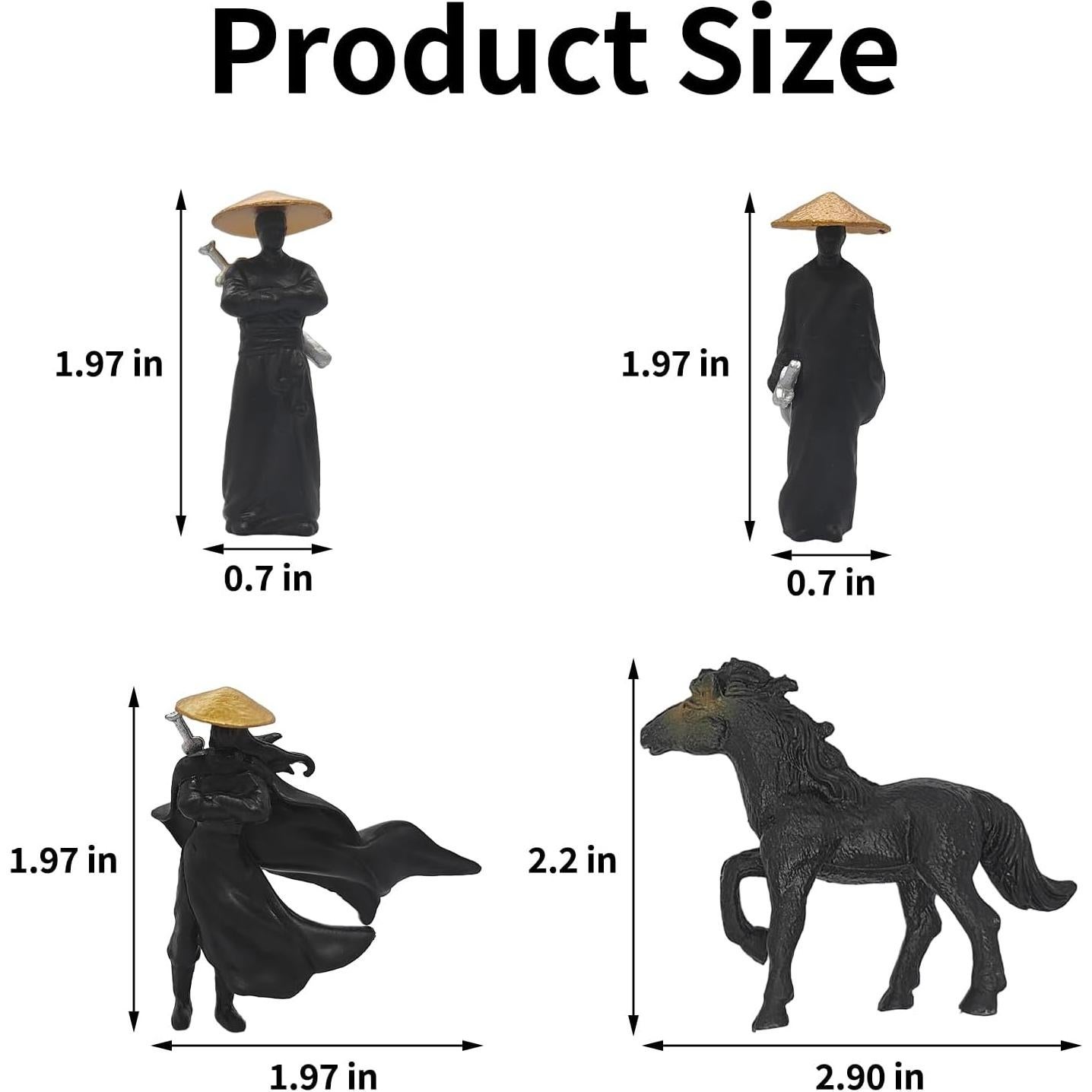 4 Figuras Samurai Miniatura YAFIYGI Decoración de Tablero