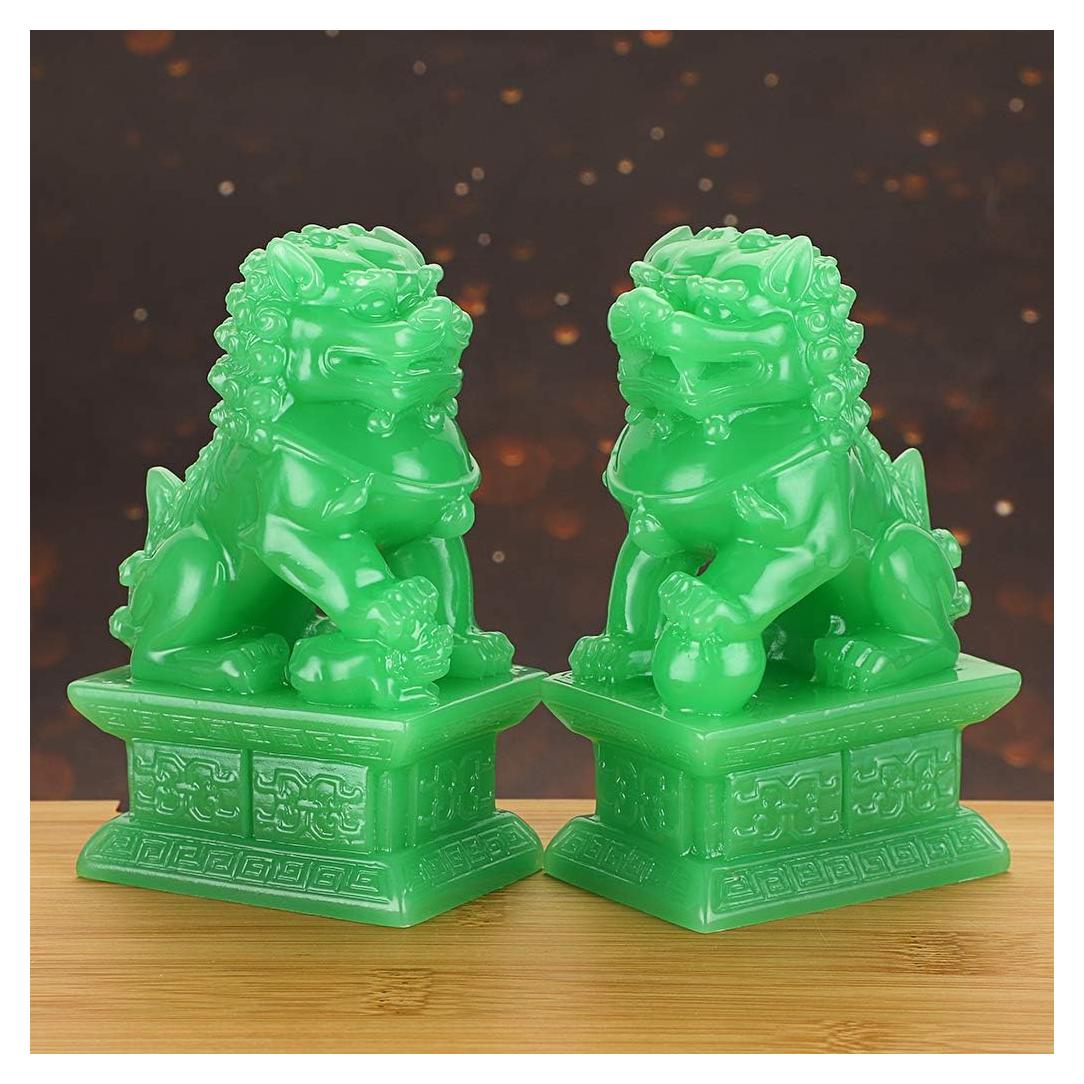 Estatuas de Leones Guardianes Fu Foo MDLUU - Feng Shui 5.8x3.8x10.7cm
