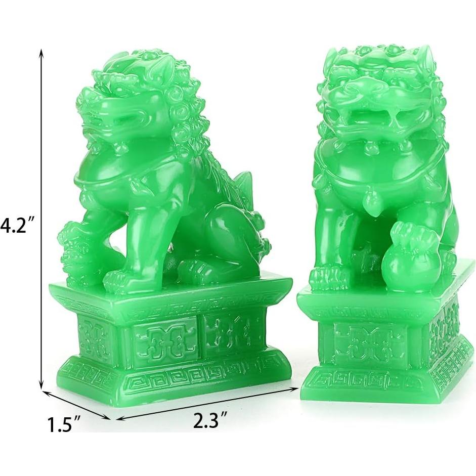 Estatuas de Leones Guardianes Fu Foo MDLUU - Feng Shui 5.8x3.8x10.7cm