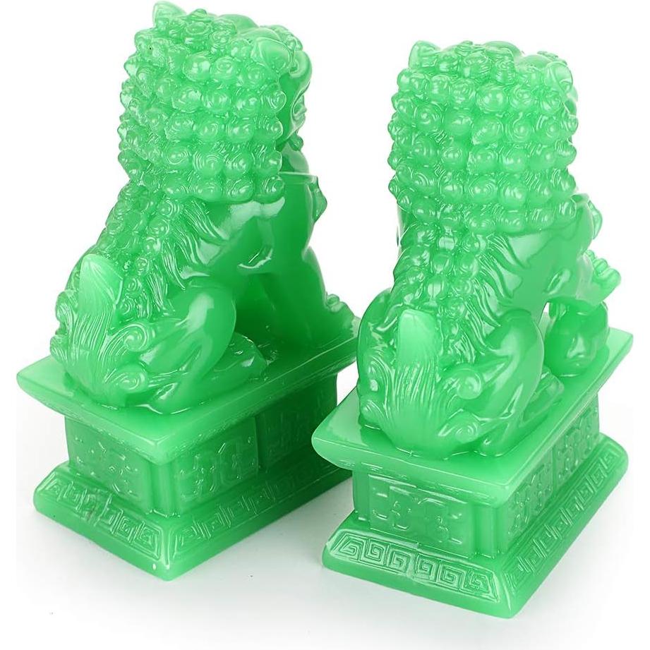 Estatuas de Leones Guardianes Fu Foo MDLUU - Feng Shui 5.8x3.8x10.7cm