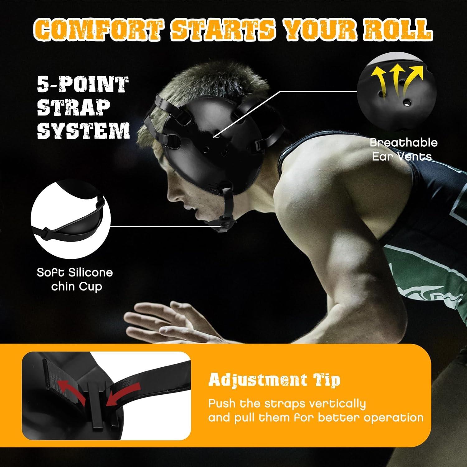 Cabezal de Lucha Ajustable Halloscume Yuu2283 para MMA y Jiu Jitsu