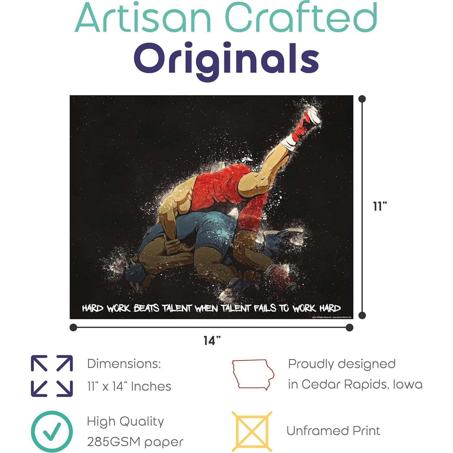 Póster Motivacional Lucha Libre 28x36 cm Inspirational Wall Art