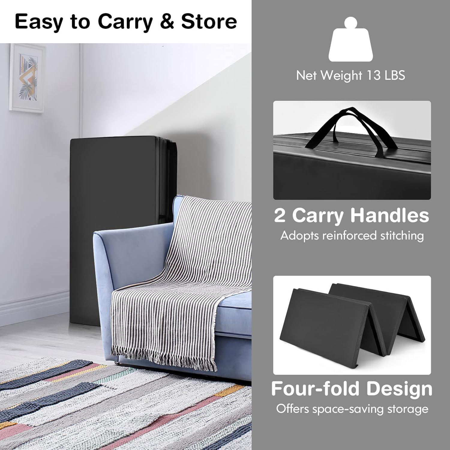 Colchoneta de Gimnasia GYMAX 1.22x2.44m Plegable Impermeable