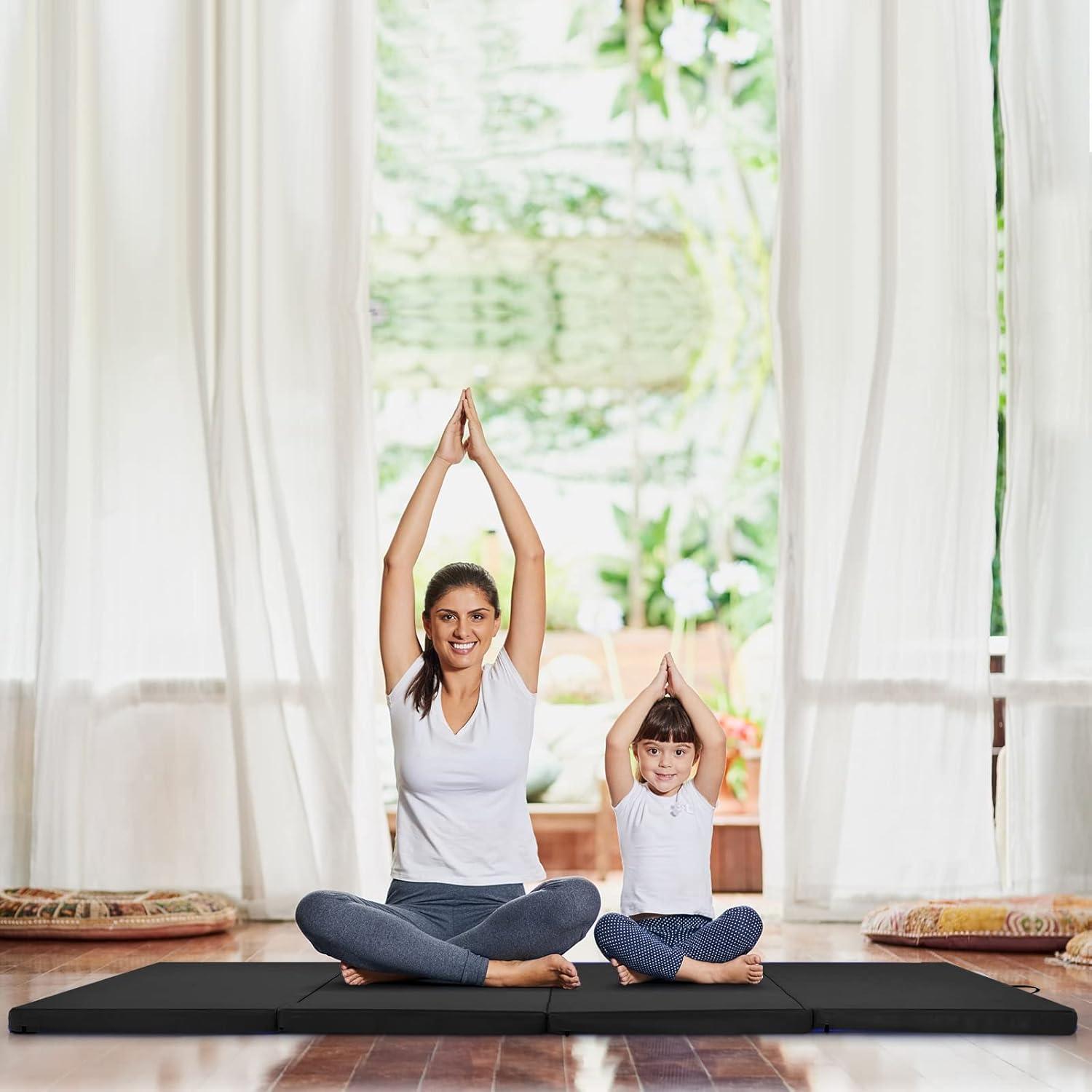 Colchoneta de Gimnasia GYMAX 1.22x2.44m Plegable Impermeable