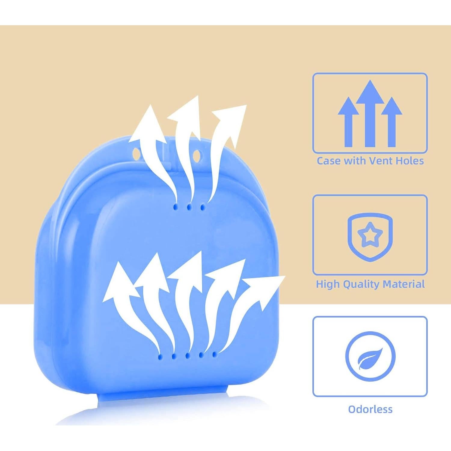 Caja de Retenedor Ortodóntico Annhua con Ventilación - 8x7x2.5 cm