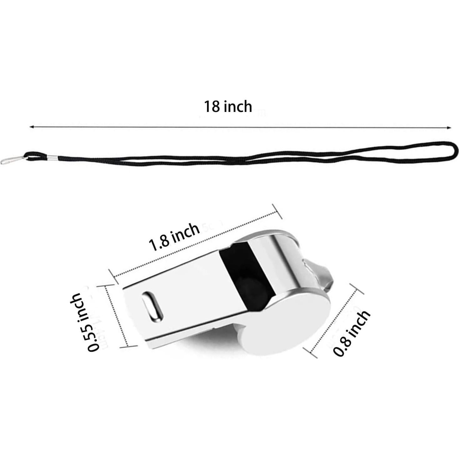6 Silbatos de Acero Inoxidable Suyncyi KS010 con Cordón