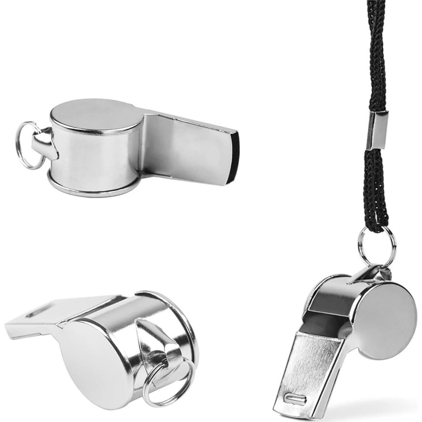 6 Silbatos de Acero Inoxidable Suyncyi KS010 con Cordón