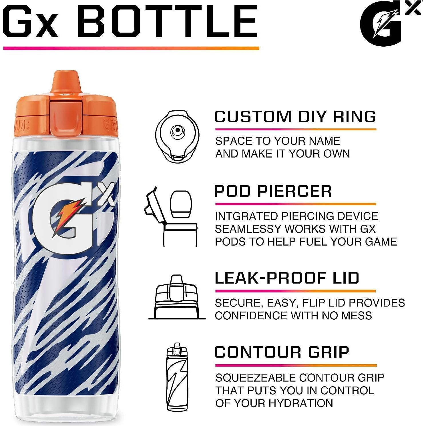 Botella Deportiva Gatorade Gx 30 oz NFL Leones de Detroit