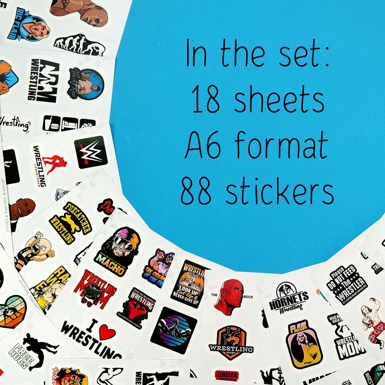 Calcomanías de Lucha Libre BulbaCraft - A Prueba de Agua, 100 Piezas