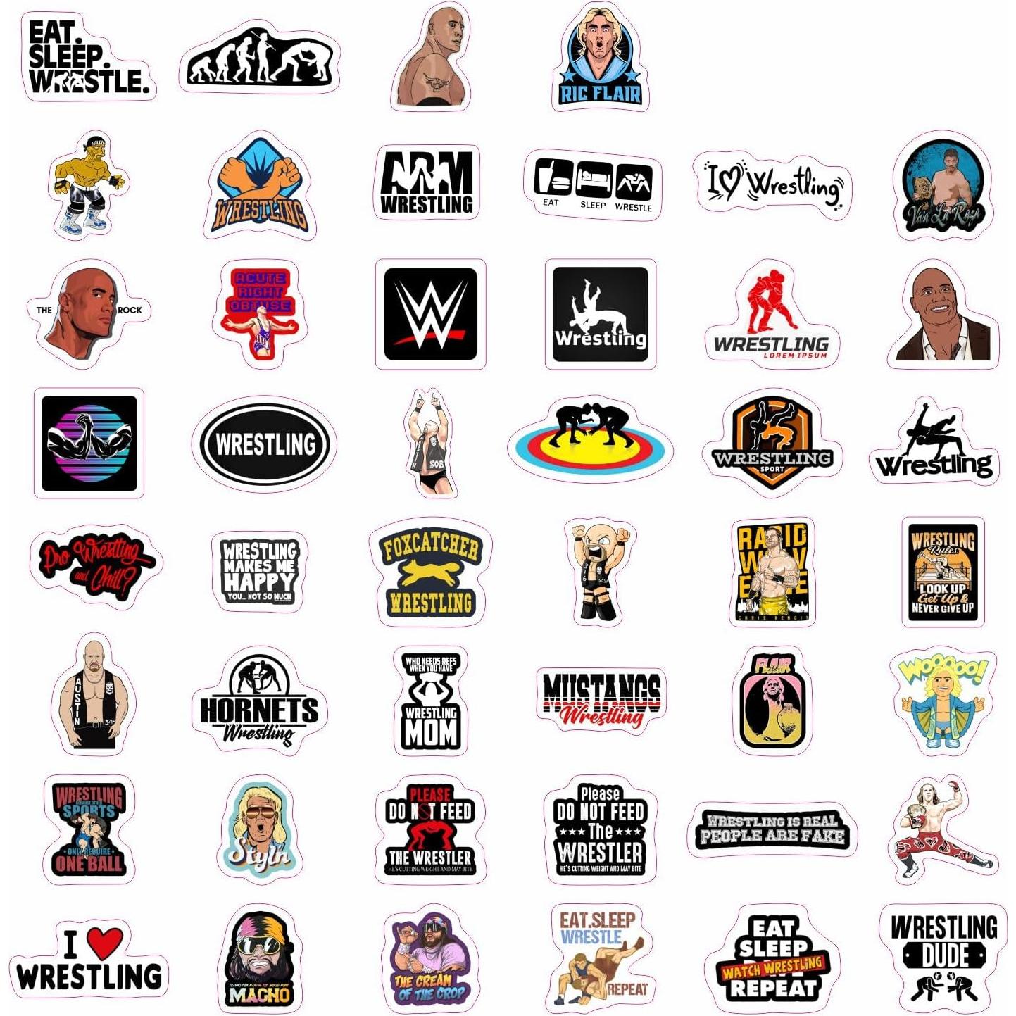 Calcomanías de Lucha Libre BulbaCraft - A Prueba de Agua, 100 Piezas