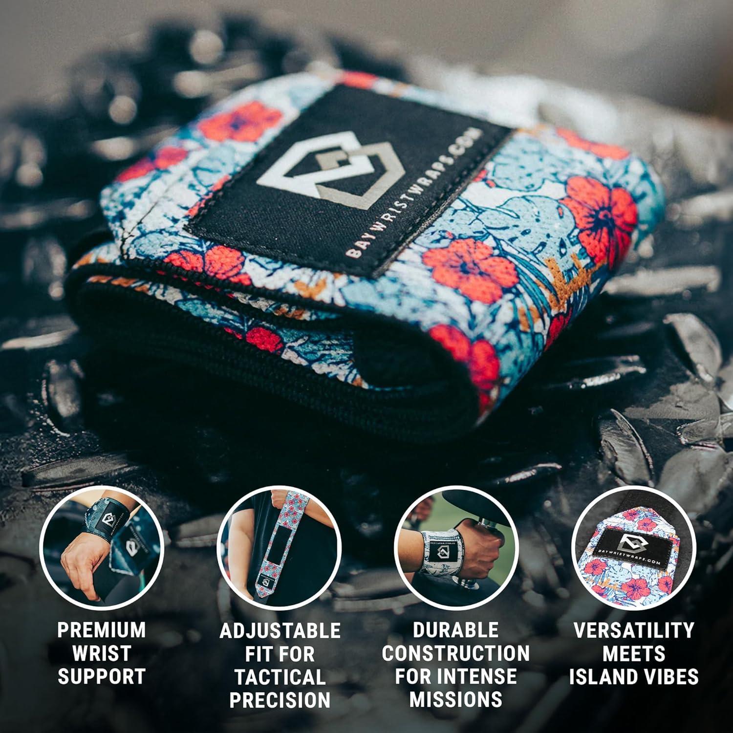Faja de Muñeca Bay Wrist Wraps - Ajustable, Talla Única, Hawaiano Táctico