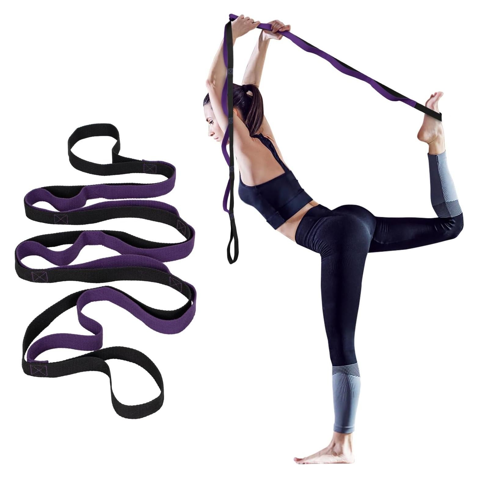 Correa de Yoga Amrules 200 cm con 10 Bucles para Estiramiento