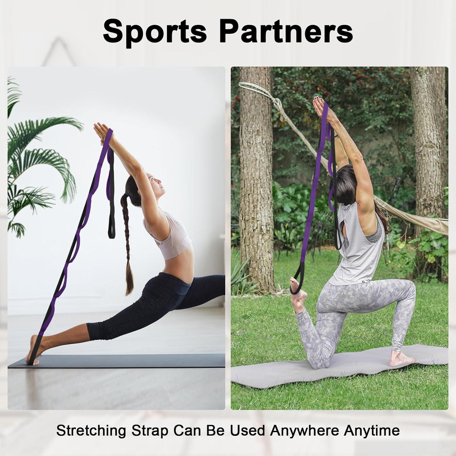 Correa de Yoga Amrules 200 cm con 10 Bucles para Estiramiento