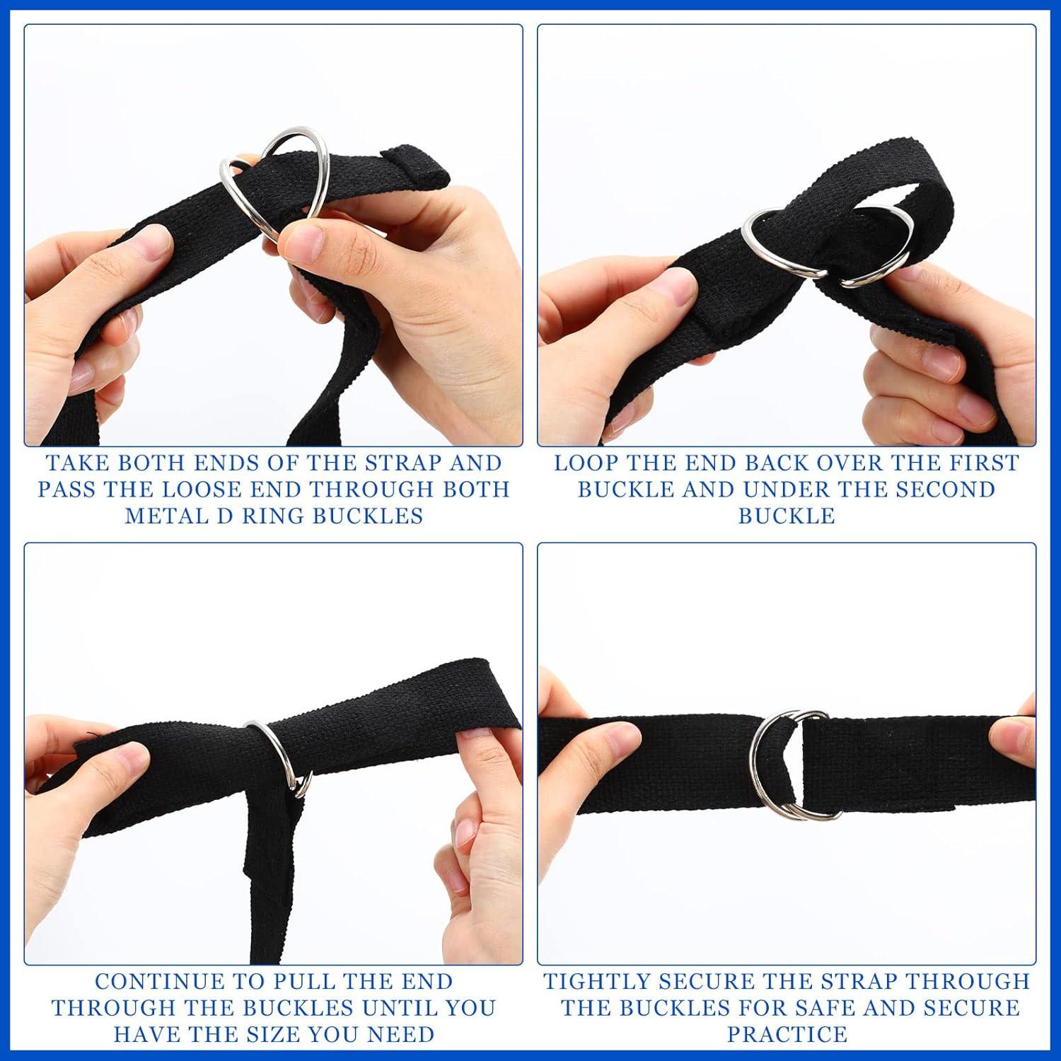 Correas de Yoga Yilloog 6 Pcs 2.44m Ajustables Antideslizantes