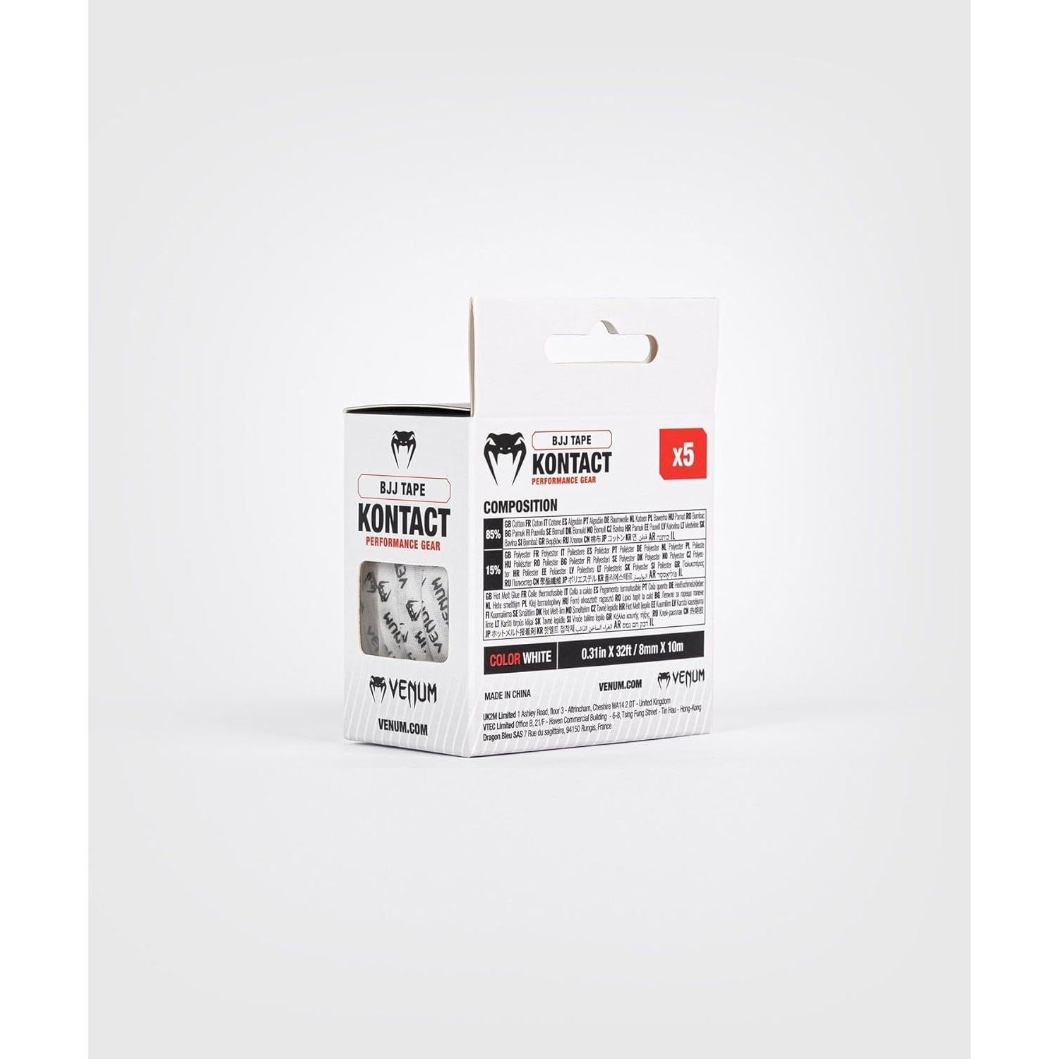 Cinta para Dedos Venum Kontact BJJ - Blanco y Negro - 0.09 kg