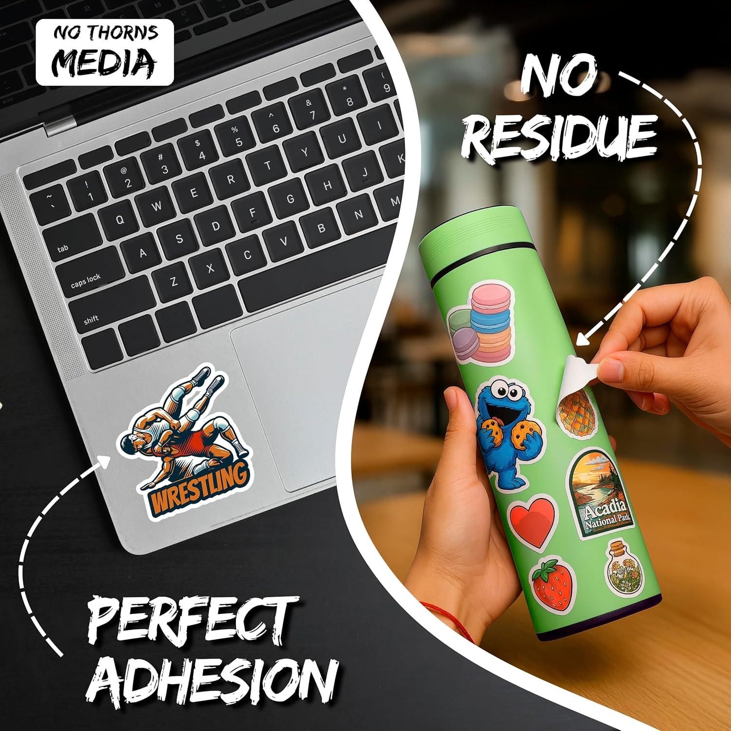 Calcomanía de Lucha 10 cm No Thorns Media - Vinilo Impermeable