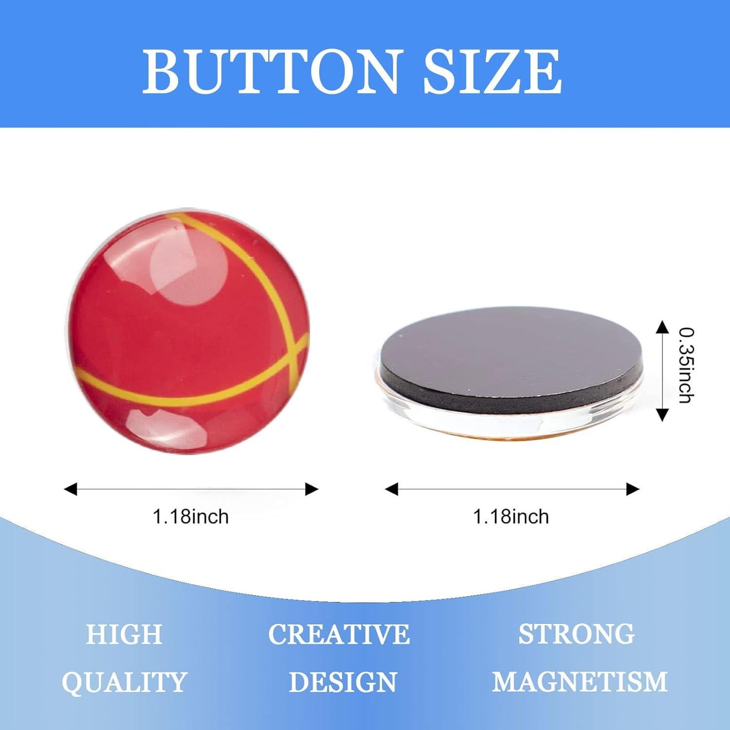 Imanes de Refrigerador SAISHUO 12 Piezas Baloncesto Vidrio