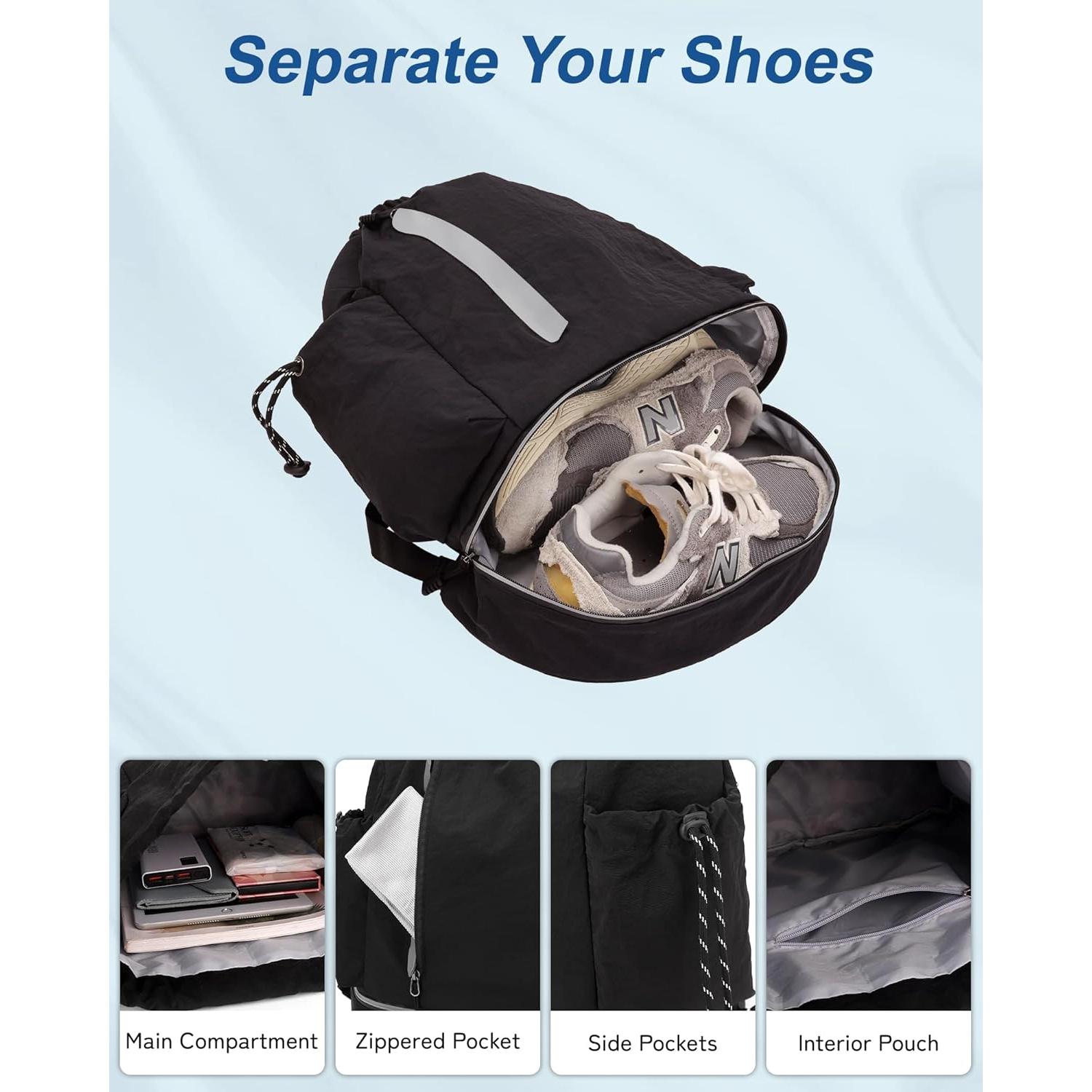 Mochila Deportiva JELUTAR Resistente al Agua 28L Negra