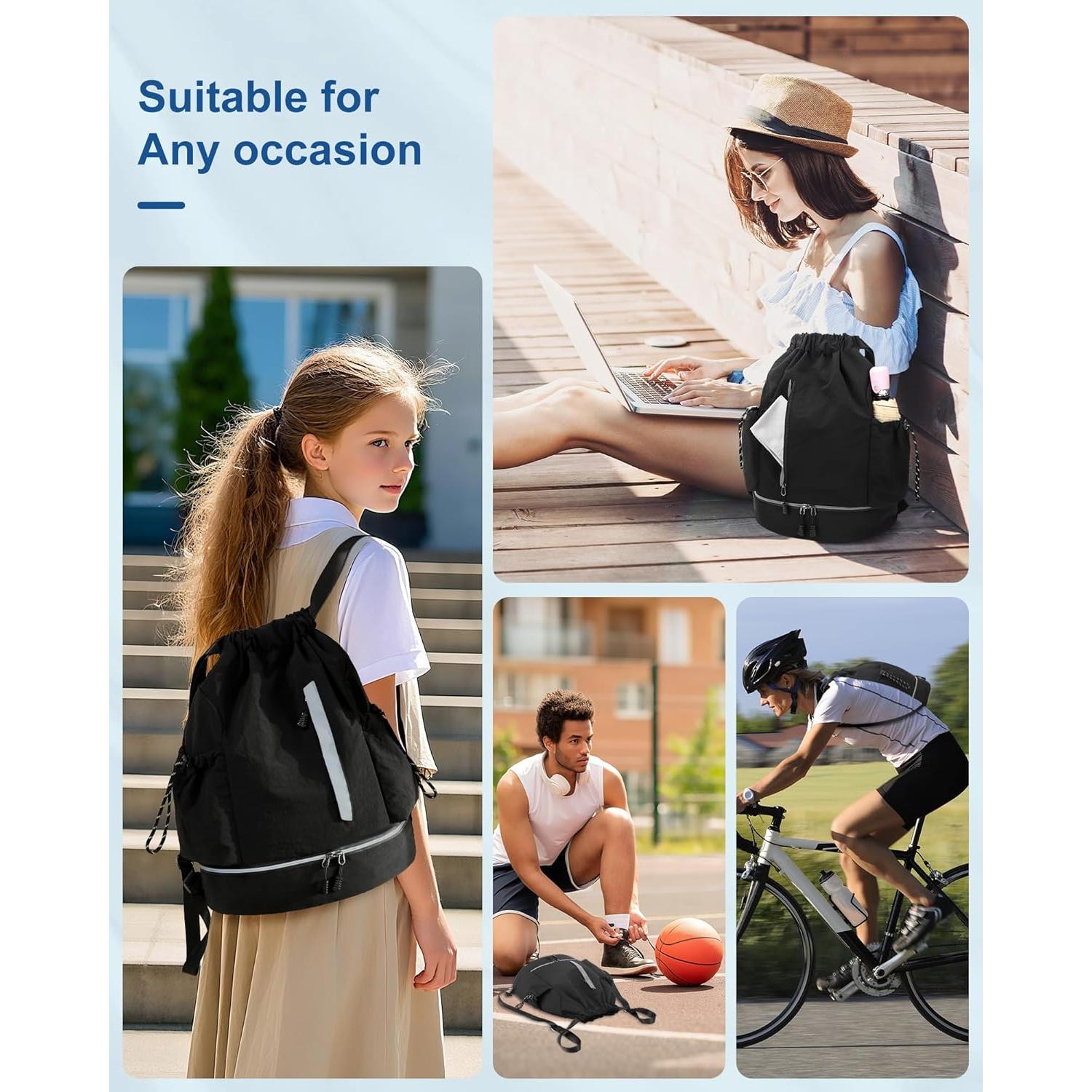 Mochila Deportiva JELUTAR Resistente al Agua 28L Negra