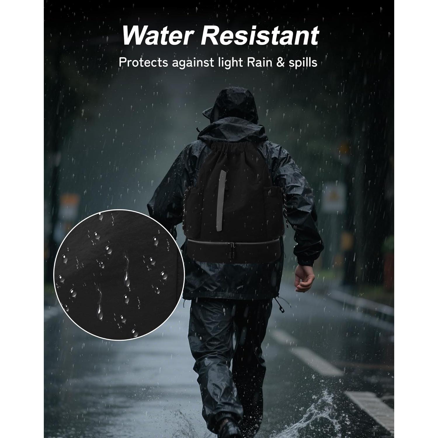 Mochila Deportiva JELUTAR Resistente al Agua 28L Negra