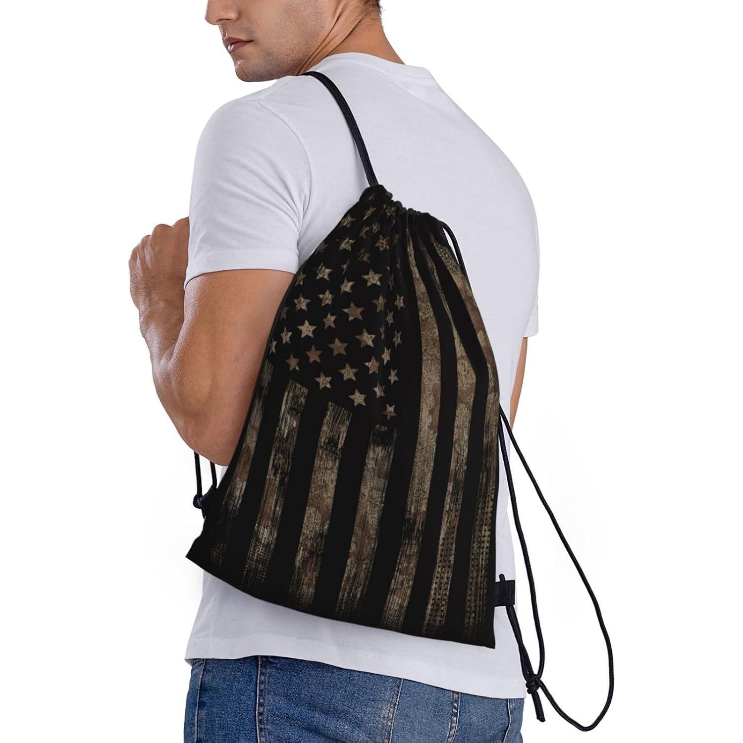 Mochila de Cuerda Camuflaje Marrón Gianlaima 35.6x42.9cm