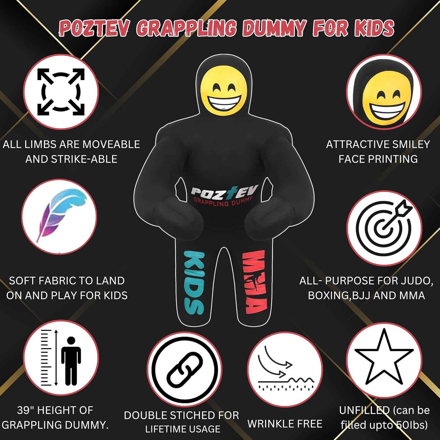 Muñeco de Grappling POZTEV 3 pies para Niños - Entrenamiento MMA