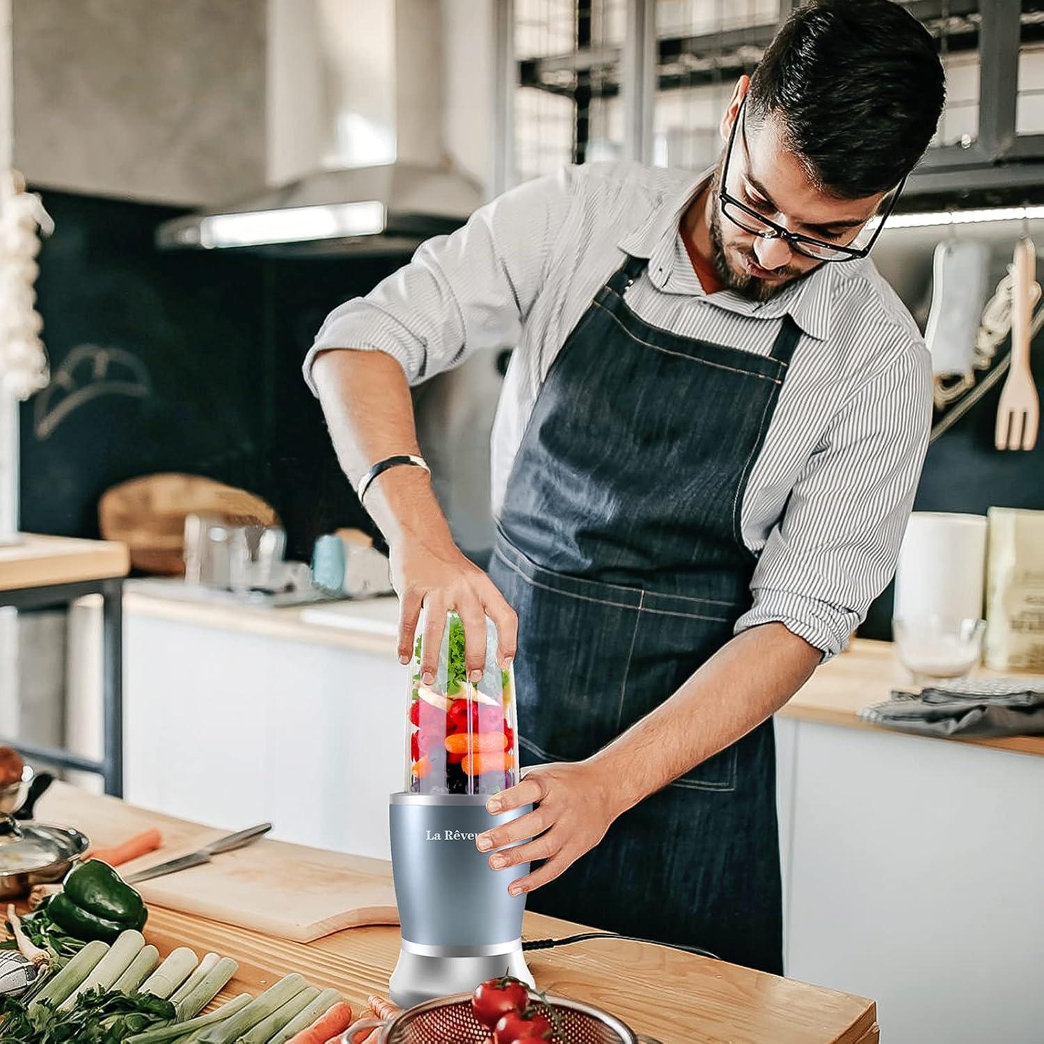 Licuadora Personal La Reveuse 250W 2 Tazas Libre BPA Azul