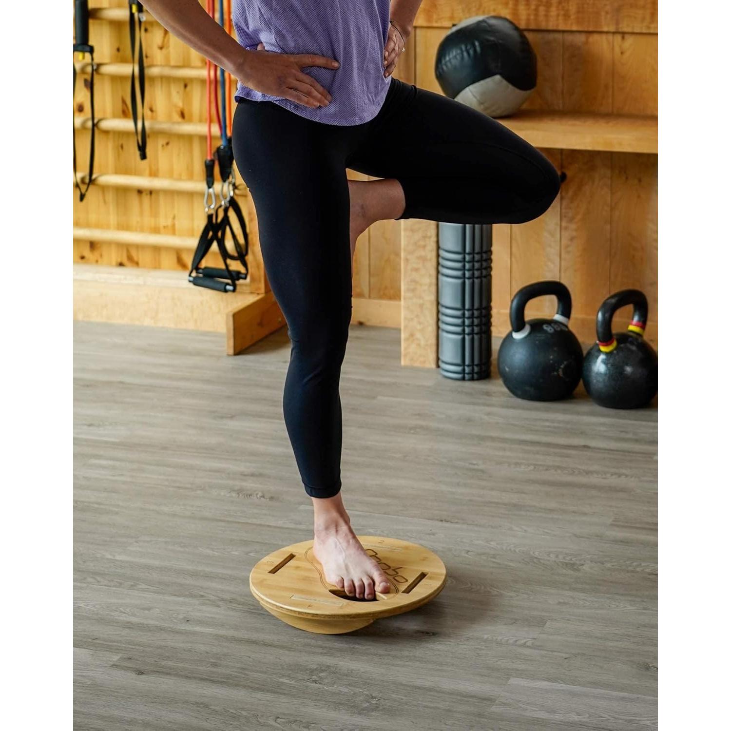 Tabla de Equilibrio MOBO de Bambú Natural - Soporta 136 kg