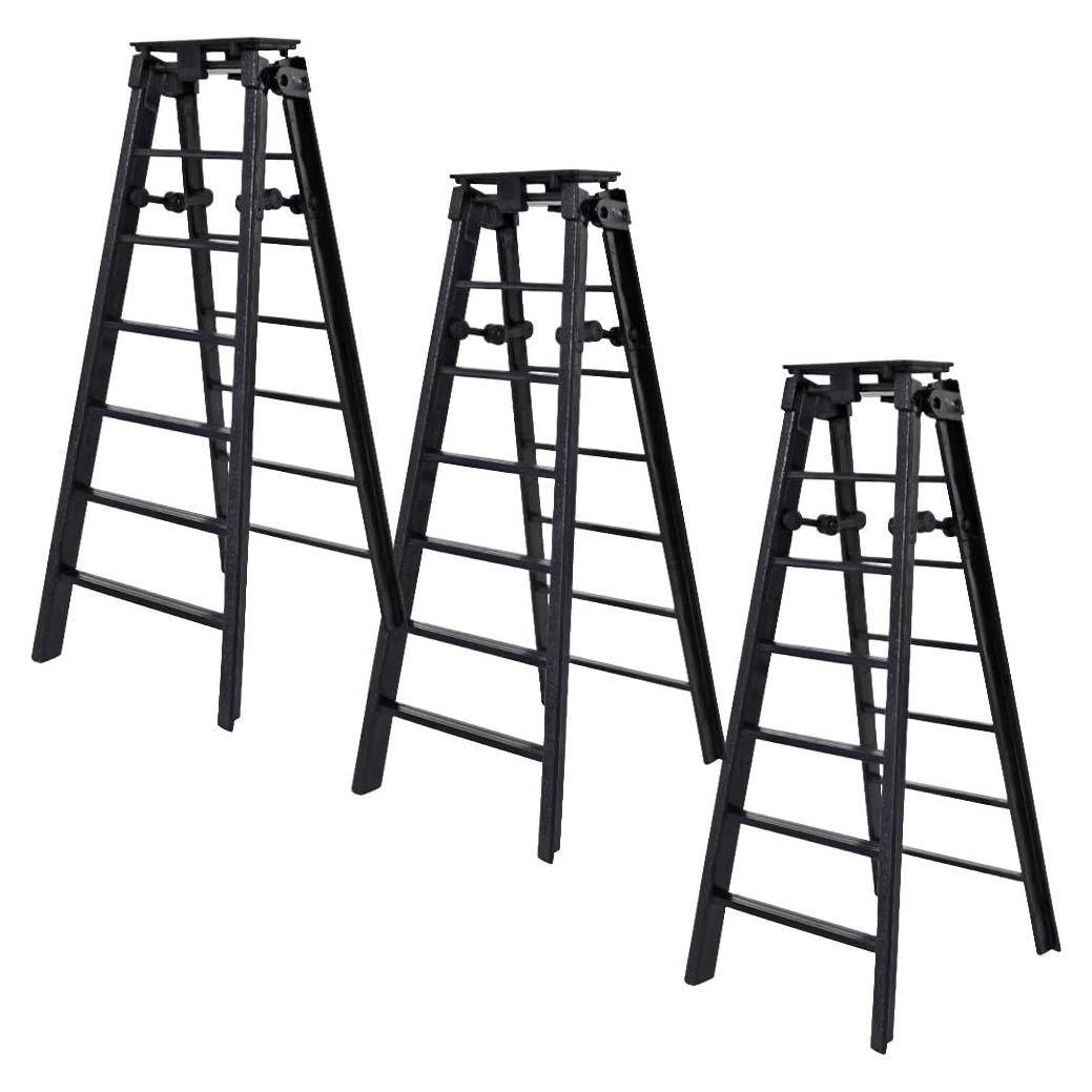 Juego de 3 Escaleras Negras para Figuras de Lucha Libre