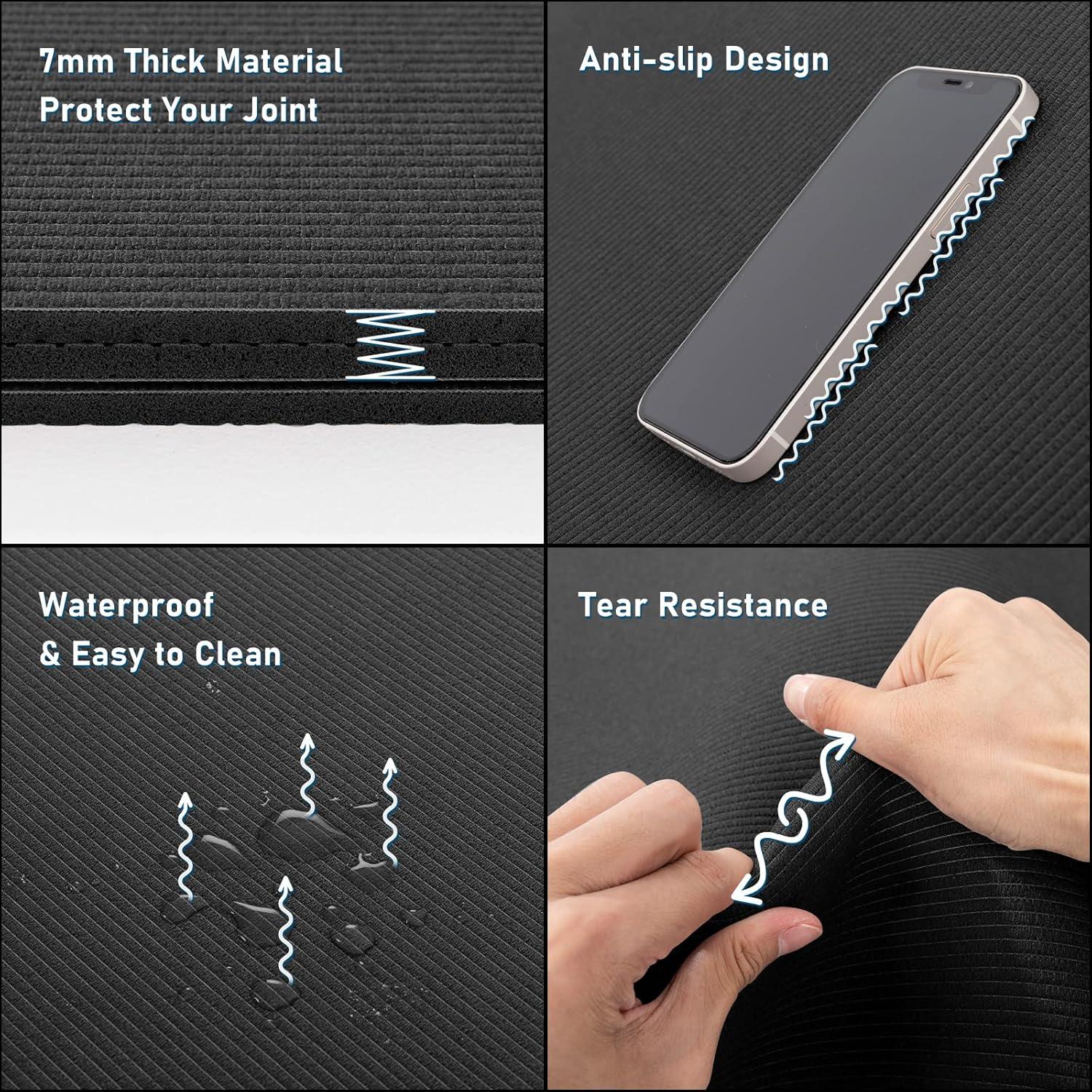 Esterilla de Ejercicio UMINEUX 1.9m x 1.2m Antideslizante