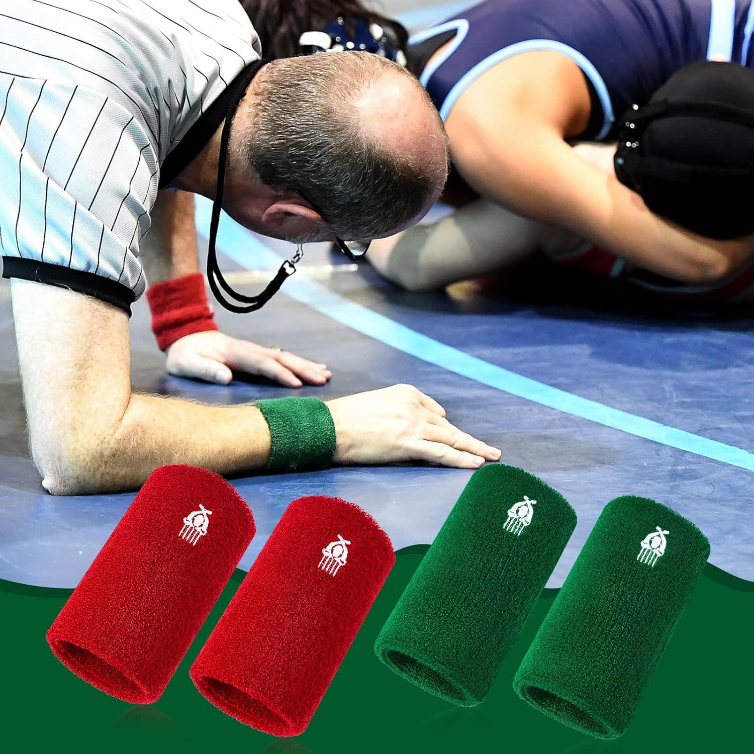 Muñequera de Lucha Deekin Roja y Verde 12.7x7.6 cm - 2 Piezas