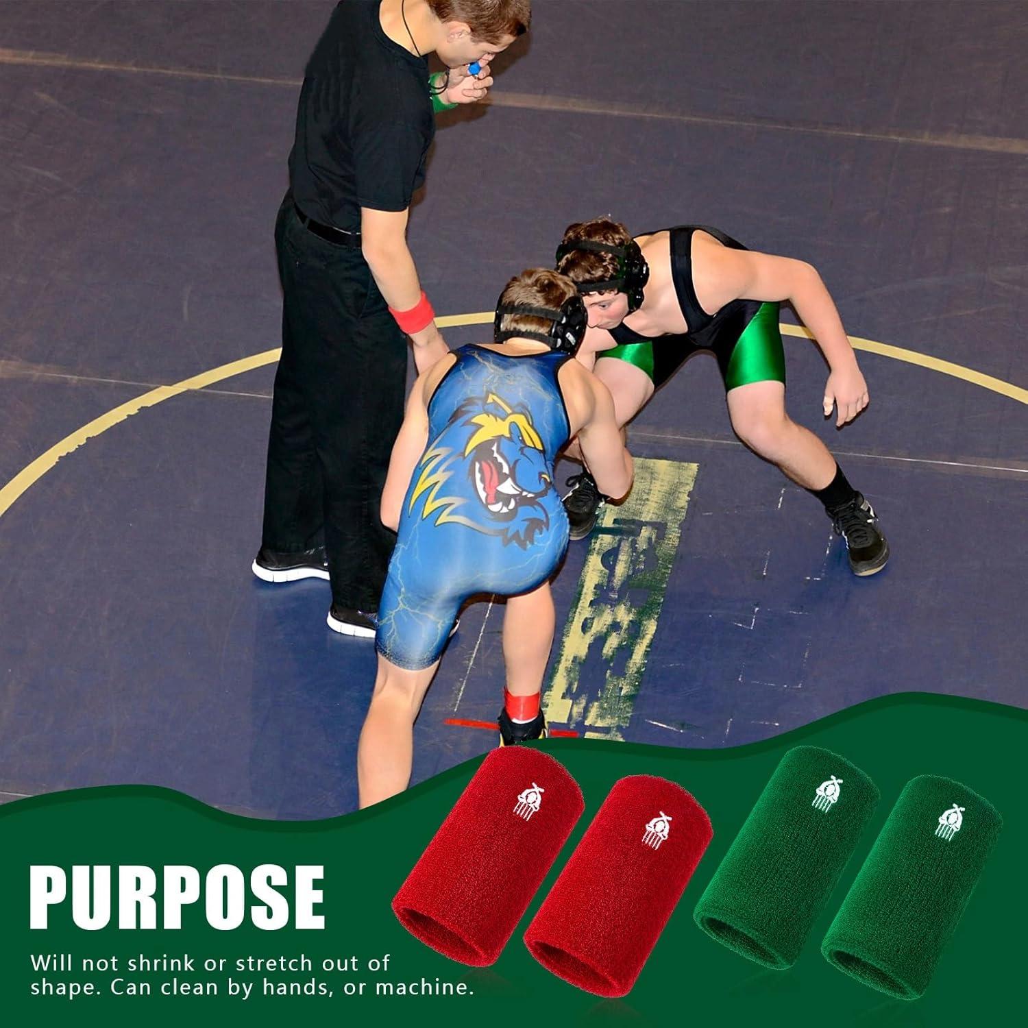 Muñequera de Lucha Deekin Roja y Verde 12.7x7.6 cm - 2 Piezas