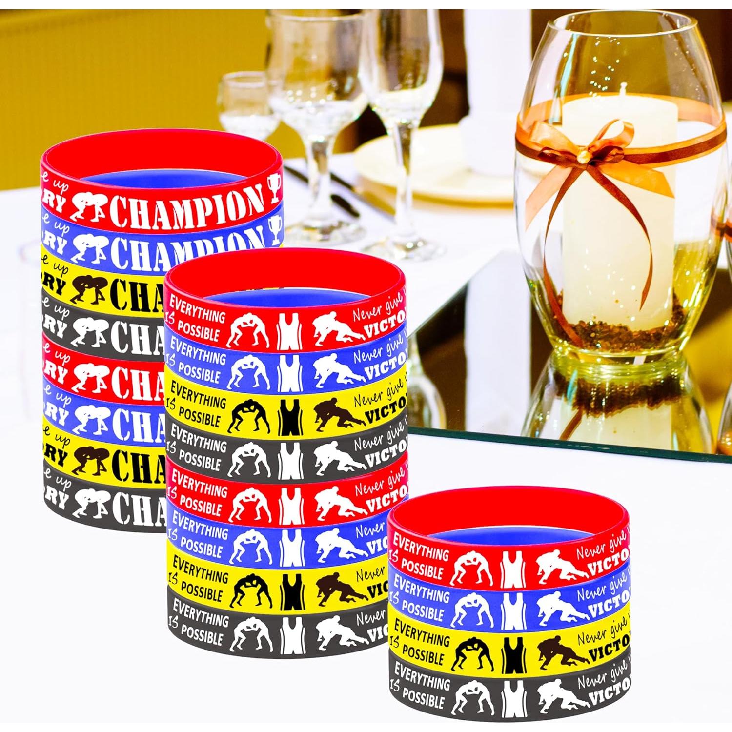 CupaPlay 36 Pulseras de Silicona para Fiesta Jiu-Jitsu