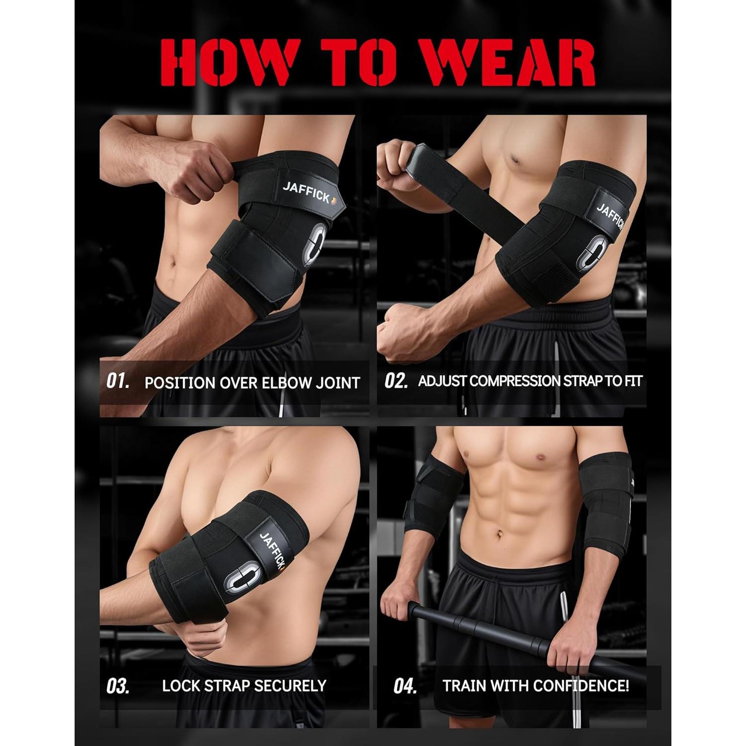 Faja de Codo Jaffick para Levantamiento de Pesas - Compresión L