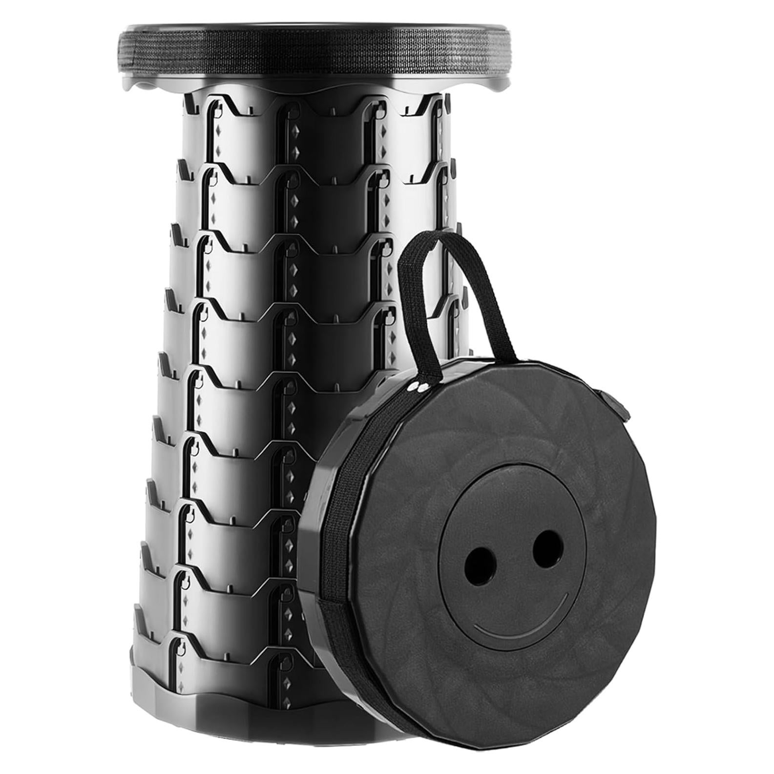 Taburete Plegable Doseno Ajustable 6.1-44.5 cm Negro