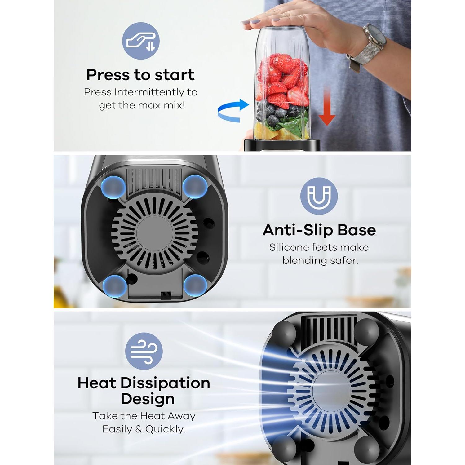 Licuadora Ganiza GB06 14 en 1 para Batidos y Smoothies