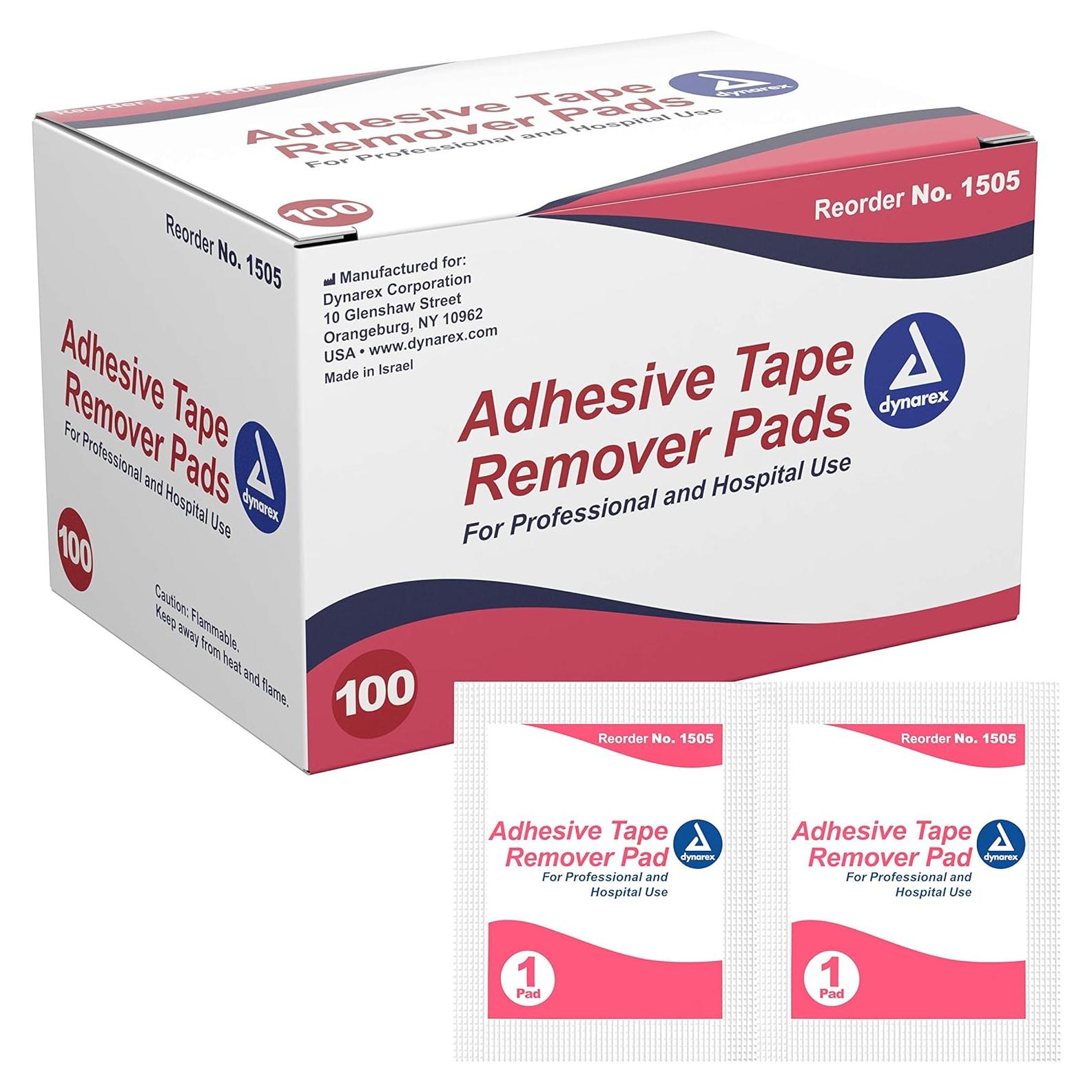 Almohadillas Removedoras de Cinta Adhesiva Dynarex - 100 Unidades