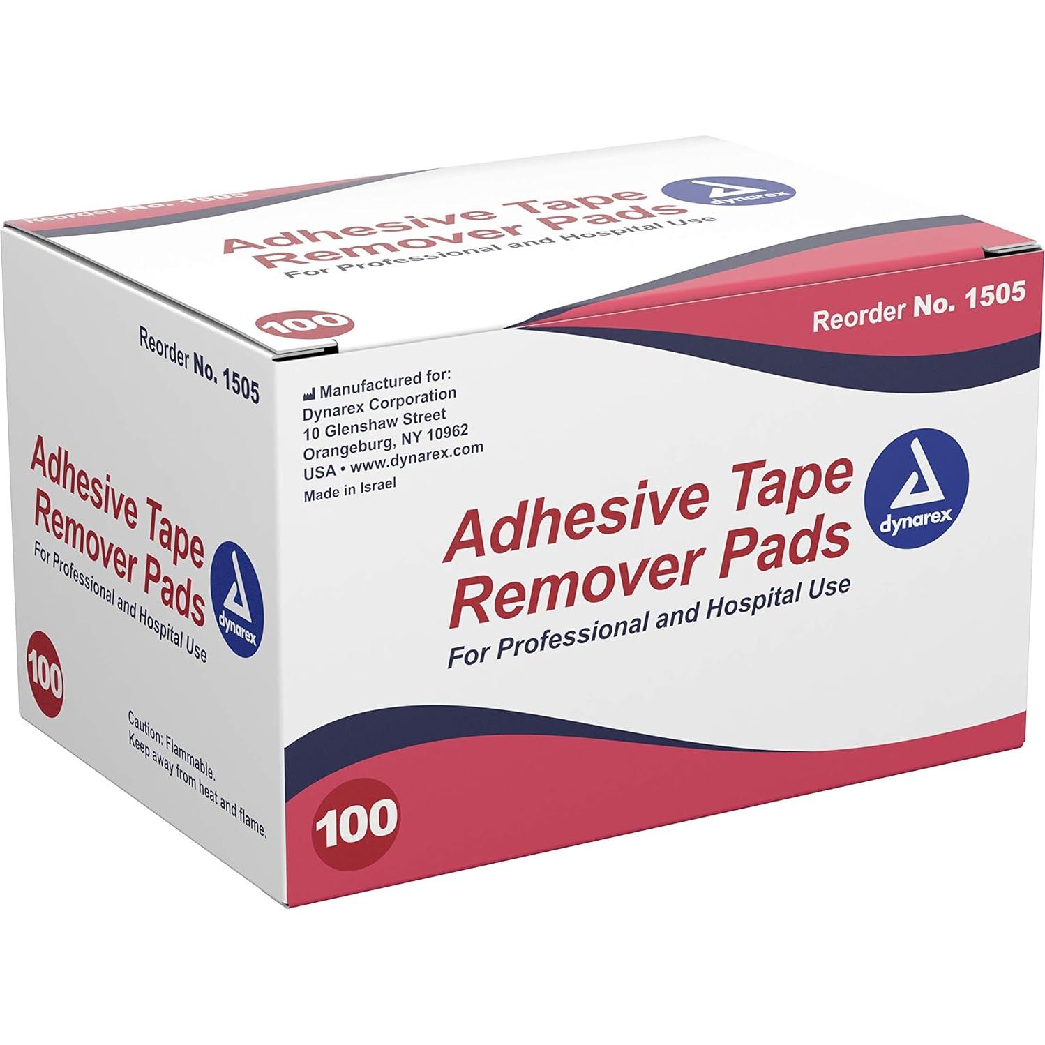 Almohadillas Removedoras de Cinta Adhesiva Dynarex - 100 Unidades