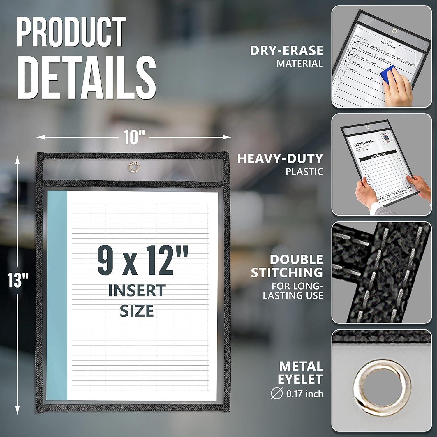 Paquete de 5 Sujetadores de Tickets JUZARI 9x12 cm Alta Resistencia