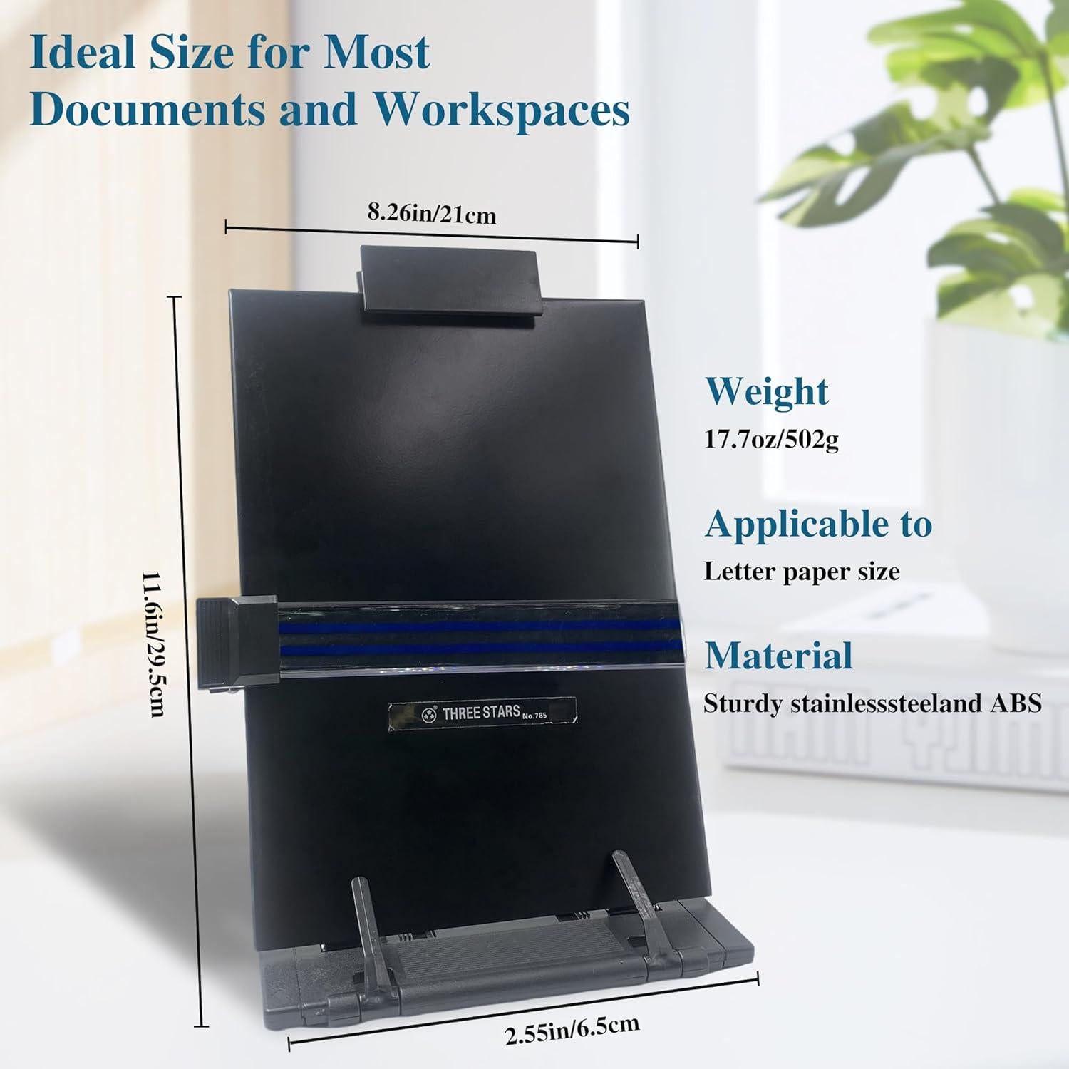 Soporte de Documentos Ajustable Keenjorika Negro 7 Posiciones