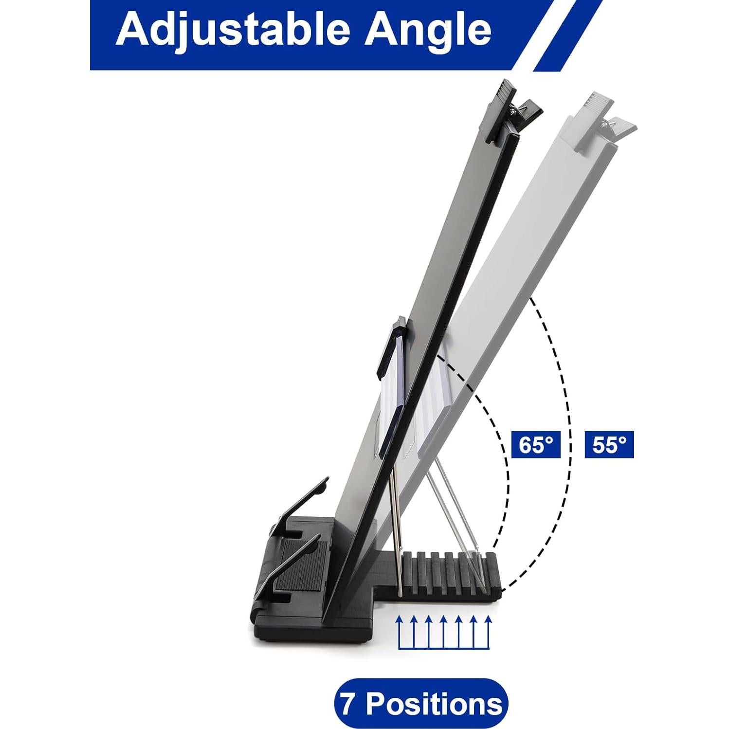 Soporte de Documentos Lawei 2 Piezas Ajustable Negro A4